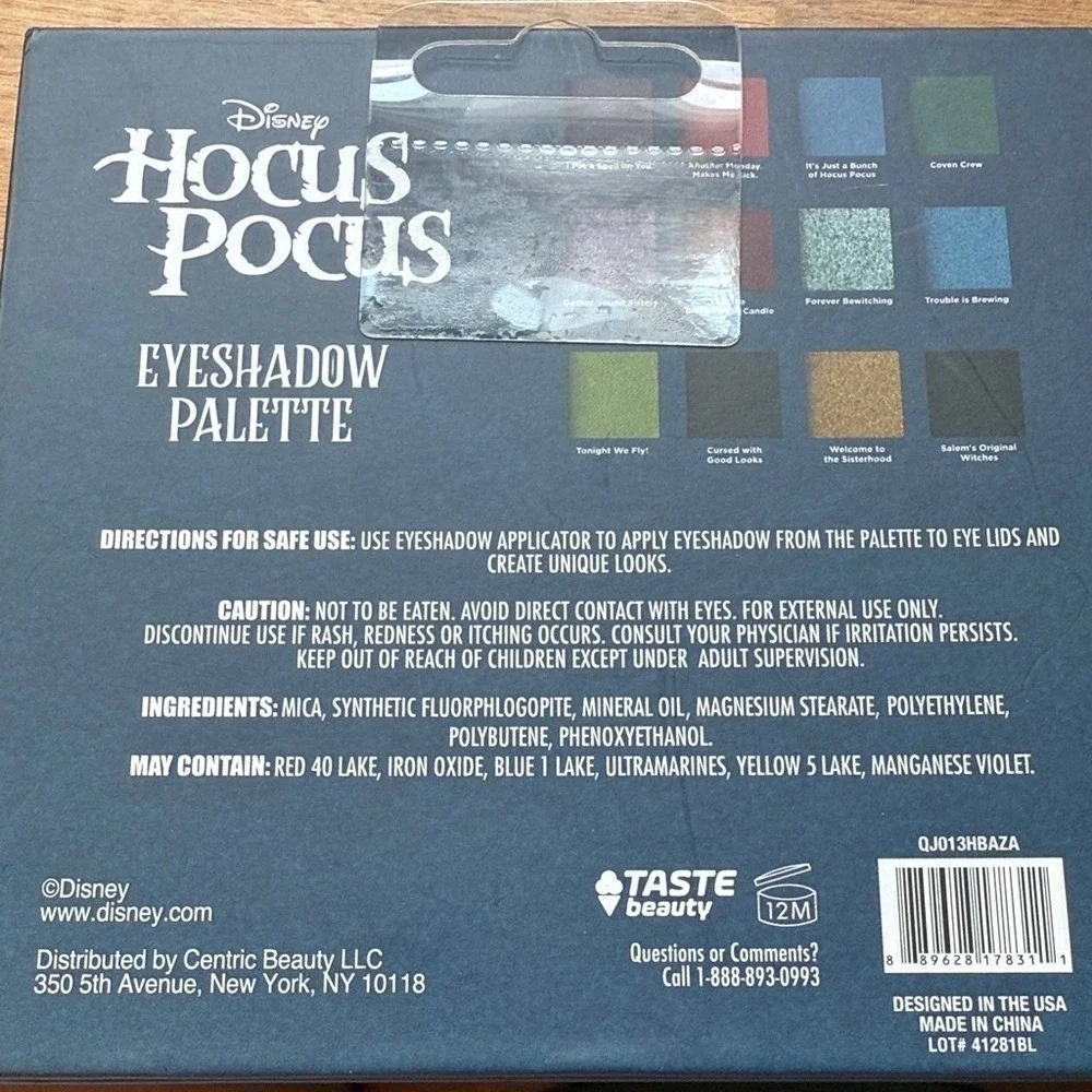 Disney Hocus Pocus Eyeshadow Palette Taste Beauty‎ Tonight We Fly 12 Shades